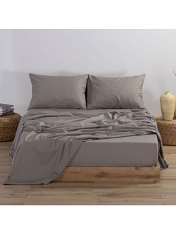 Nef-Nef Σεντόνι King Size Βαμβακερό με Λάστιχο 180x200+35 Basic 1185 Mocca