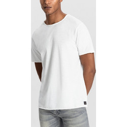 DSTREZZED T-SHIRT λαιμοκοψη100%ΒΑΜΒΑΚΙ ΛΕΥΚΟ κανονικη γραμμη