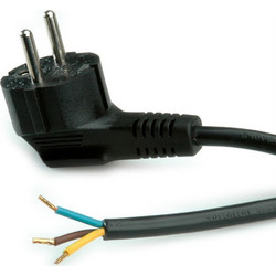 Roline Power Cable with Schuko connector / open end, AC 230V black 3m 19.08.1111