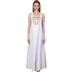 AGGEL Maxi Καλοκαιρινό Καθημερινό Φόρεμα Λευκό SS33303KF-75