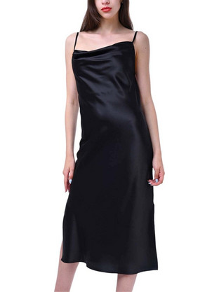 My Tiffany Wearables Midi Καλοκαιρινό Φόρεμα για Γάμο / Βάπτιση Μαύρο S23T1054