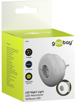 GOOBAY LED φωτιστικό νυκτός 64566 με πρίζα schuko, 6500K, IP20