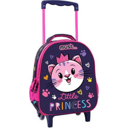Must Little Princess Cat Σχολική Τσάντα Τρόλεϊ Νηπιαγωγείου Πολύχρωμη 585021