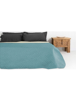 Κουβερλί Υπέρδιπλο Microfiber Διπλής Όψης Γαρύφαλλο 220x240 - Μπεζ