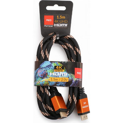 Opticum Καλώδιο HDMI 2.0 Braided HDMI Male to HDMI Male 1.5m Black