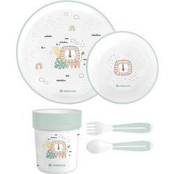 KikkaBoo Βρεφικό Σετ Φαγητού Savanna Mint 5τμχ