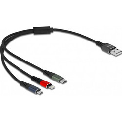 DeLOCK 87236 καλώδιο USB 0,3 m USB 2.0 USB A Micro-USB B/Lightning/Apple 30-pin Μαύρος (Μαύρο) Μπλε, Πράσινος (Πράσινο) Κόκκινο
