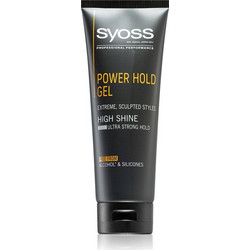 Syoss Power Hold Ultra Strong Gel Μαλλιών Ανδρικό για Λάμψη Δυνατό Κράτημα 250ml