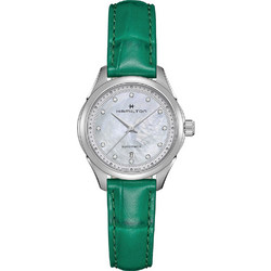 Hamilton Jazzmaster Γυναικείο Ρολόι Αυτόματο με Πράσινο Δερμάτινο Λουράκι H32275890