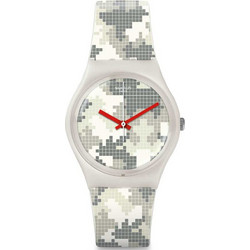 Swatch Γυναικείο Ρολόι με Μπεζ Καουτσούκ Λουράκι GW180