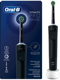 Oral-B Vitality Pro Protect X Clean Ηλεκτρική Οδοντόβουρτσα με Χρονομετρητή Black