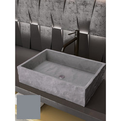 Sanitec Lithos 203 Επικαθήμενος Νιπτήρας Μπάνιου 40.5x40.5x13cm Γκρι SAN.LITHOS203.CE