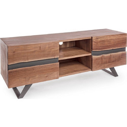 Bizzotto Έπιπλο Τηλεόρασης Ξύλινο Καφέ Μ160xΠ44xΥ65cm Aron 0745487