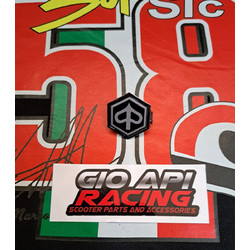Σήμα Ποδιάς Piaggio Μαύρο 33mmX36mm Για Piaggio/Vespa 50-80-125-150-200-250-400-500cc Καινούργιο Γνήσιο
