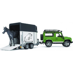 Bruder Land Rover Defender Station Wagon με Τρέιλερ Αλόγου & Άλογο BR002592