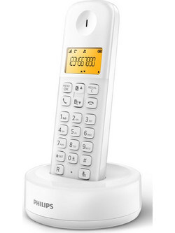 Philips D1601W/34 Ασύρματο Τηλέφωνο Λευκό