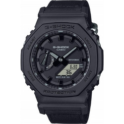 Casio G-Shock Ανδρικό Ρολόι Χρονογράφος με Μαύρο Υφασμάτινο Λουράκι GA-2100BCE-1AER