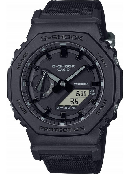 Casio G-Shock Ανδρικό Ρολόι Χρονογράφος με Μαύρο Υφασμάτινο Λουράκι GA-2100BCE-1AER