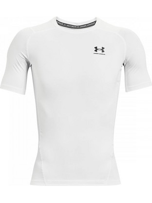 Under Armour HeatGear Armour Short Sleeve Ανδρικό Αθλητικό T-Shirt Λευκό 1361518-100