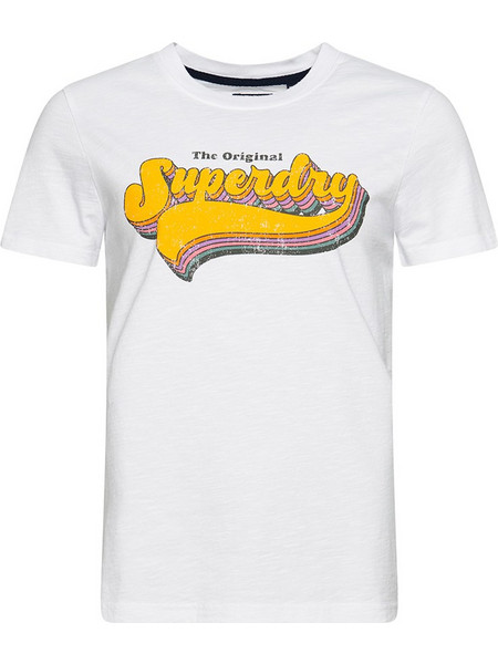 Superdry Γυναικεία κοντομάνικη μπλούζα Vintage Rainbow T-Shirt W1010984A-01C