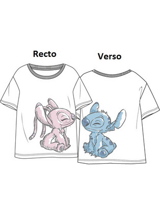LILO & STITCH - Stitch & Angel - Unisex T-Shirt White (XL)