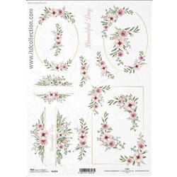 Ριζόχαρτο Watercolors flowers 2" 21x29εκ. (ITD-R1459)