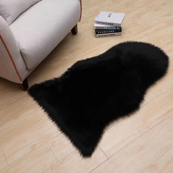 Viopros Μουτόν Χαλί Ορθογώνιο 60x90cm Μαύρο