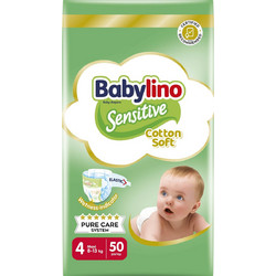 Babylino Sensitive Cotton Soft Πάνες No4 8-13kg 50τμχ