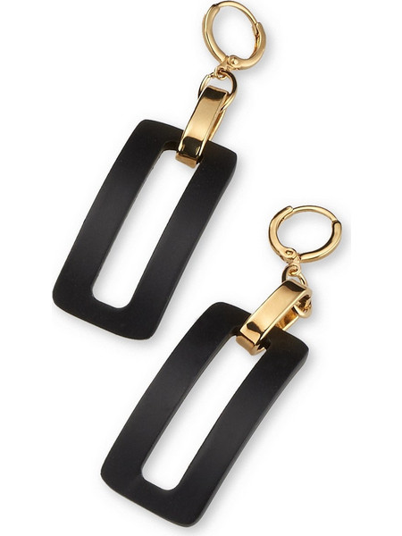 SOVRANI Σκουλαρίκια από ανοξείδωτο ατσάλι Gold & Black J7823