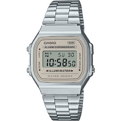 Casio Vintage Ψηφιακό Ανδρικό Ρολόι Χρονογράφος με Ασημί Μεταλλικό Μπρασελέ A-168WA-8AYES