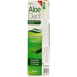 Optima AloeDent Triple Action Fluoride Free Οδοντόκρεμα κατά της Πλάκας & της Ουλίτιδας Χωρίς Φθόριο 100ml