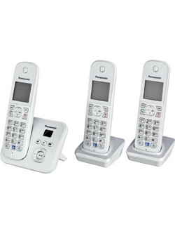 Panasonic KX-TG6823GS Ασύρματο Τηλέφωνο Σετ Trio με Ανοιχτή Ακρόαση Ασημί