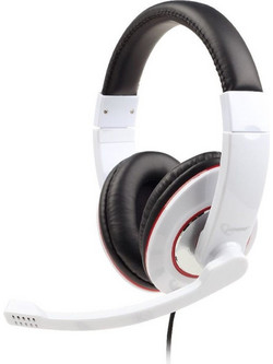 Gembird MHS-001-GW Gaming Headset Over Ear Glossy White