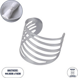 Δαχτυλίδι Πετσέτας Μεταλλικό Φ5 x H4cm VAISSELLE Globostar-35012-Ασημί 35012