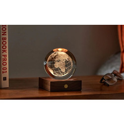 GINGKO G025WO AMBER CRYSTAL LIGHT 3D LASER WORLD GLOBE