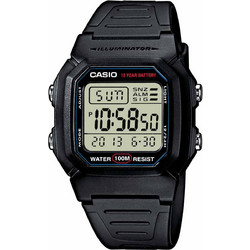 Casio Standard Ψηφιακό Ανδρικό Ρολόι Χρονογράφος με Μαύρο Καουτσούκ Λουράκι W-800H-1AVE