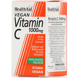 Health Aid Vitamin C 1000mg Prolonged Release 30 Ταμπλέτες