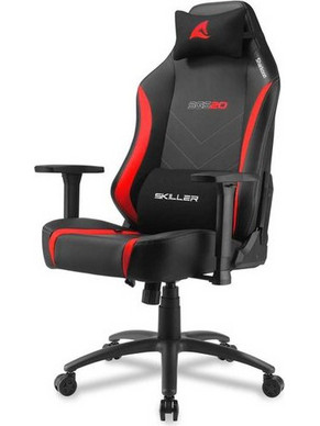 Sharkoon Skiller Καρέκλα Gaming Υφασμάτινη με Ρυθμιζόμενα Μπράτσα Μαύρη Κόκκινη SGS20