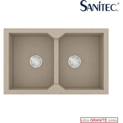 Sanitec Ultra Granite 818 Υποκαθήμενος Νεροχύτης Γρανίτη Αντιστρεφόμενος Ματ Sabbia 86x50cm