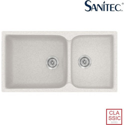Sanitec Classic 307 Επικαθήμενος Νεροχύτης Γρανίτη Αντιστρεφόμενος Ματ Metallic Ice 92x51cm