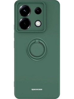 Θήκη Σιλικόνης με Μεταλλικό Μαγνητικό Ring Holder - Xiaomi Redmi Note 13 Pro 5G / Poco X6 - Spacecase Silicone Ring - Dark Green (5905719108069)