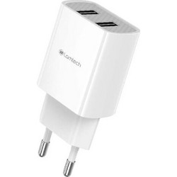 Lamtech Φορτιστής Χωρίς Καλώδιο με 2 Θύρες USB-A White LAM020694