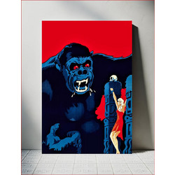 Πίνακας, Danish movie poster for King Kong (1933) vintage illustration