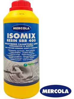 Mercola 05076 Γαλάκτωμα latex βελτιωτικό τσιμεντoειδών υλικών κ σκυροδέματος νανομοριακής τεχνολογίας Isomix Resin SBR 400 1Kg