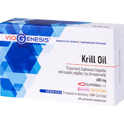 VioGenesis Krill Oil Έλαιο Κριλ 600mg 60 Κάψουλες