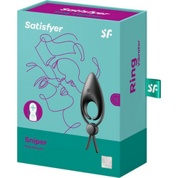 Satisfyer Sniper Ring Ελαστικό Δαχτυλίδι Πέους Σιλικόνης με Δόνηση Μαύρο
