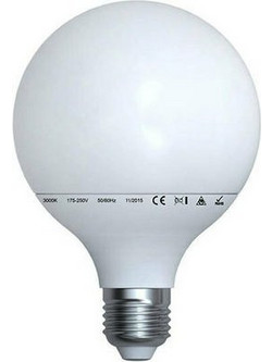 Adeleq 13-272951500 Λάμπα Led E27, G95, χρώμα θερμό (3000Κ) 15W, 1500Lm