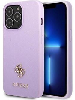 Guess Saffiano 4G Small Metal Logo Θήκη iPhone 13 Pro Max Purple (GUHCP13XPS4MU)