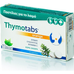 Tilman Καραμέλες για Ερεθισμένο Λαιμό & Πονόλαιμο Ευκάλυπτος Θυμάρι & Πορτοκάλι 24τμχ