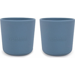 Filibabba Ποτήρι Σιλικόνης Powder Blue 2τμχ